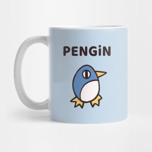 PENGIN - Cryptic Nihongo - Cartoon Penguin with Japanese Mug